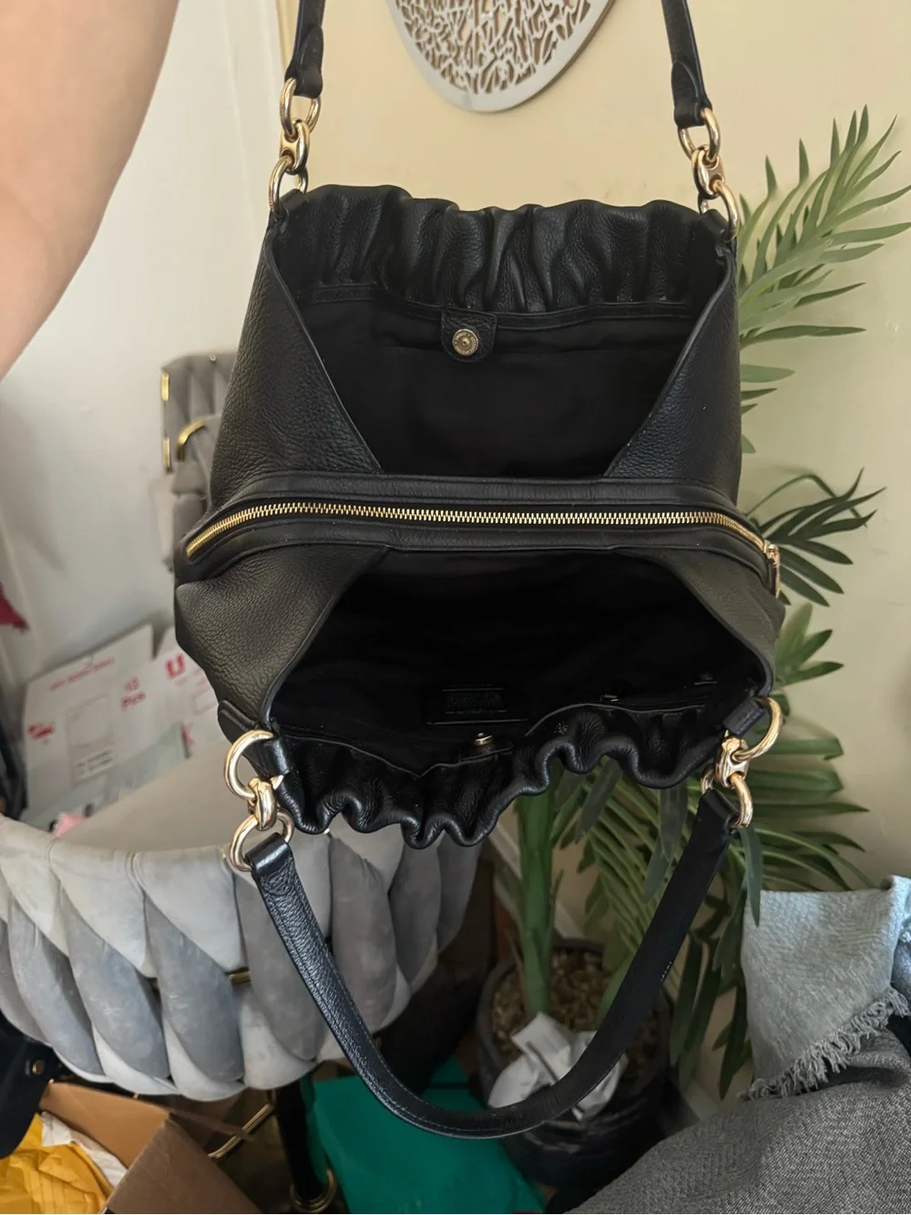 Coach Black Pebbled Leather Double-Handle Shoulder Tote